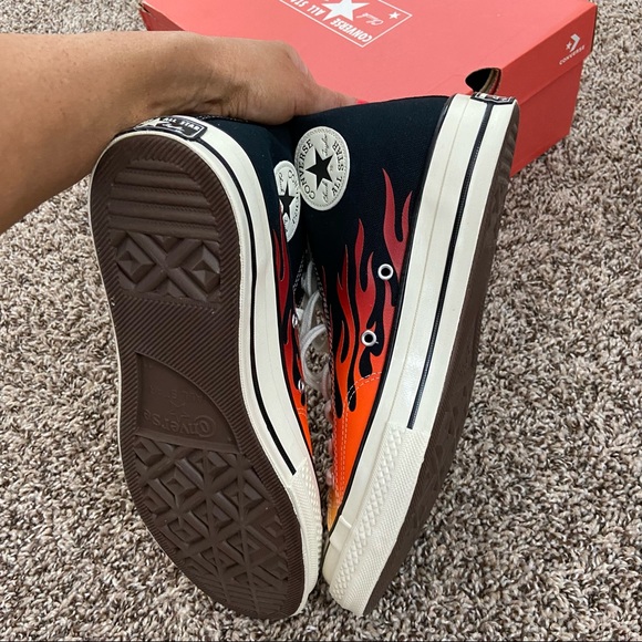 SOLD NEW black flame high top converse - Picture 8 of 8